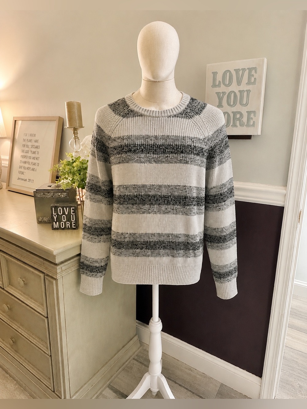 Amazon Essentials Striped Cotton Sweater NWOT